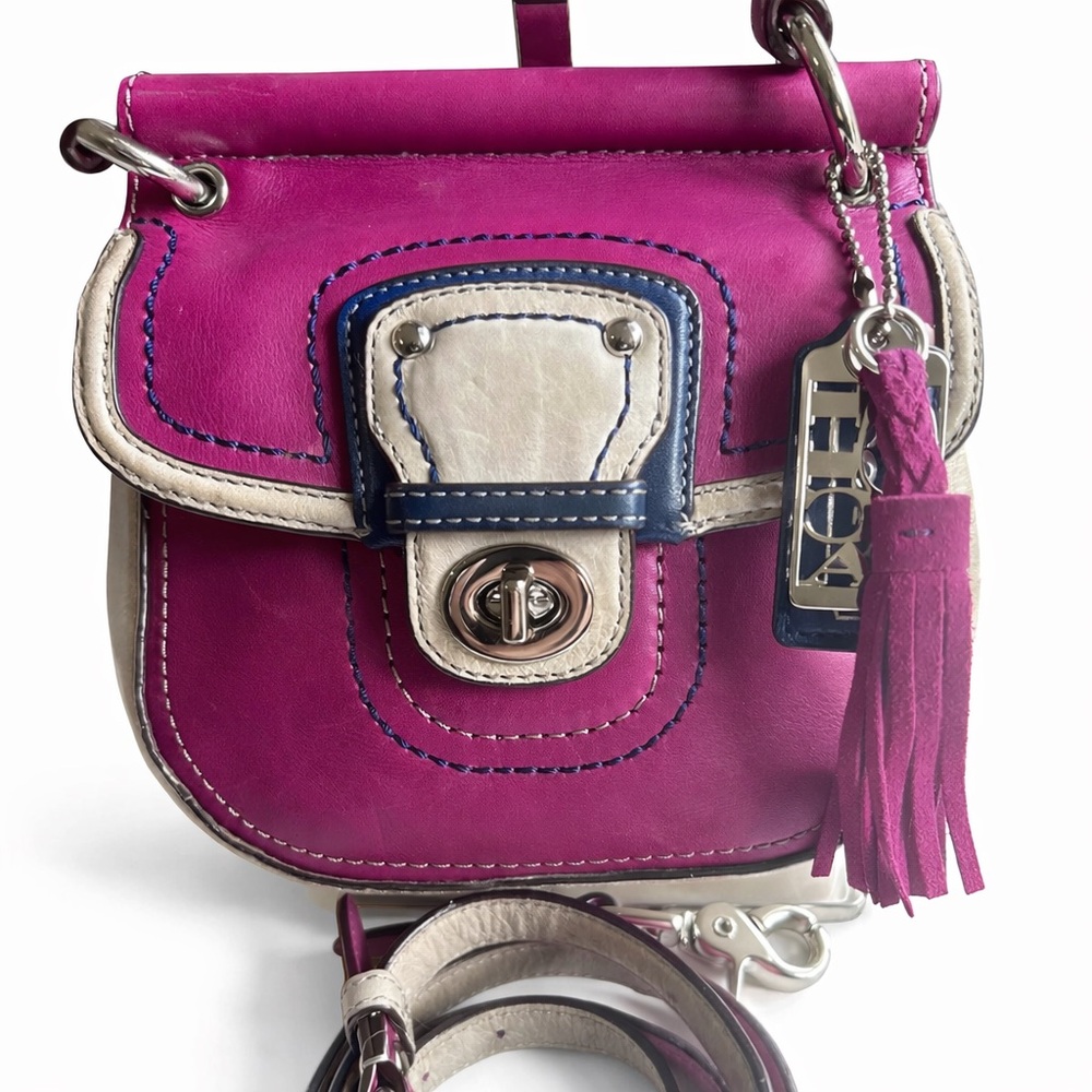 Coach Mini Willis Legacy Pink Leather‎ Crossbody 21741